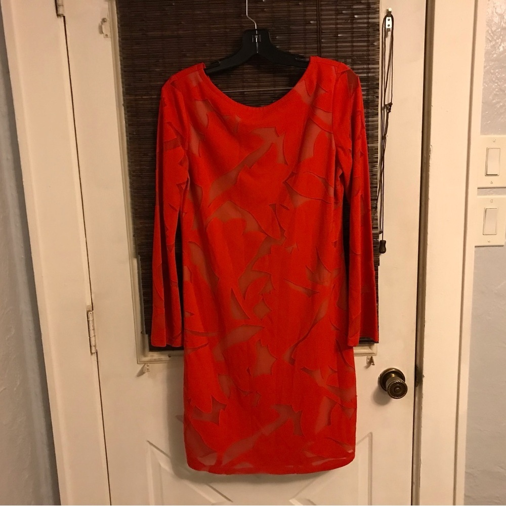 Yoana Baraschi Sheath Dress Womens Fleuris Lace Body Red Size L